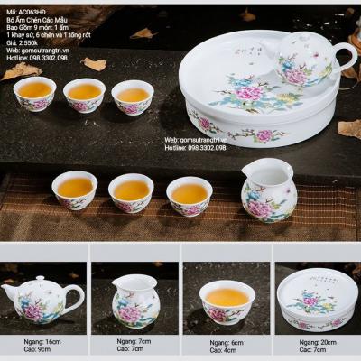 BỘ ẤM CHÉN NHIỀU HỌA TIÊT KÈM KHAY CAO CẤP - ĐẸP VÀ SANG TRỌNG CHO KHÔNG GIAN NHÀ BẠN